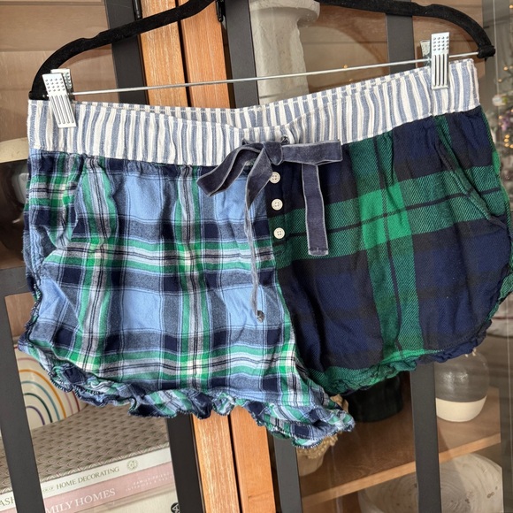 Aerie Blue and Green Plaid Pajama Set - Picture 3 of 7